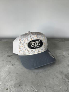 Royal Oaks Gray and White Trucker Hat